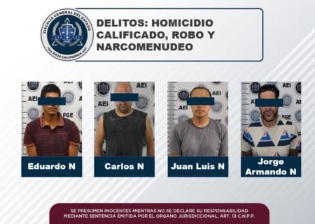 Logran detención de 4 presuntos delincuentes en Tijuana