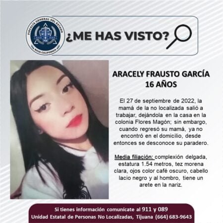 Se busca a menor de 16 años desaparecida en Flores Magón