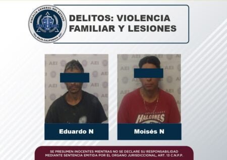 Aprehenden a dos sujetos por violencia familiar