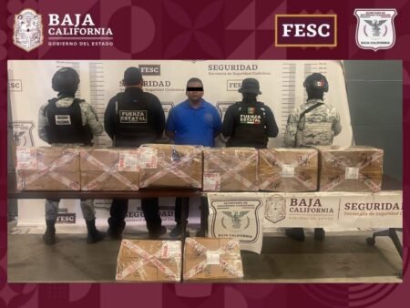Capturan a hombre con más de 100 kilos de metanfetamina