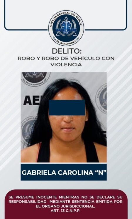 Prisión preventiva para mujer por robo con violencia