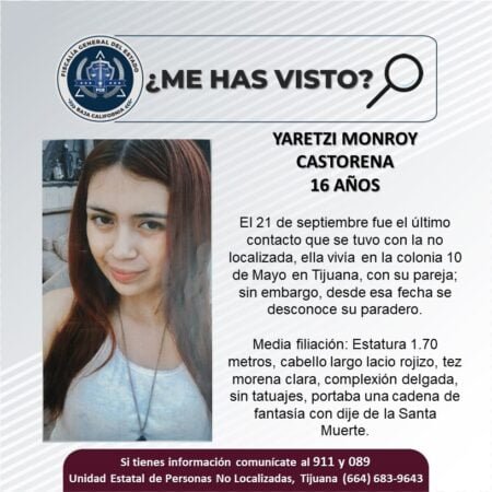 Buscan a Yaretzi Monroy de 16 años