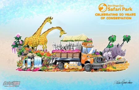 SD Zoo Safari Park prepara carro alegórico para Desfile de las Rosas