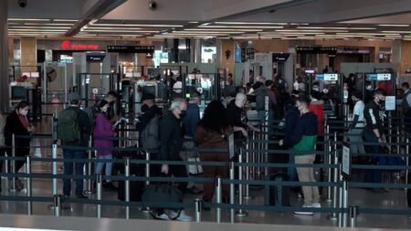 Aeropuerto de San Diego lleno de viajeros previos al Día de Acción de Gracias