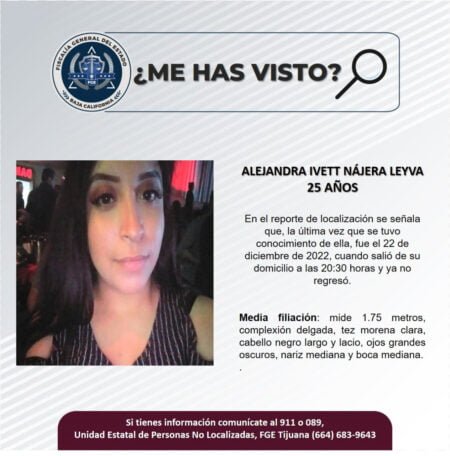 Buscan a Alejandra Ivett Nájera de 25 años