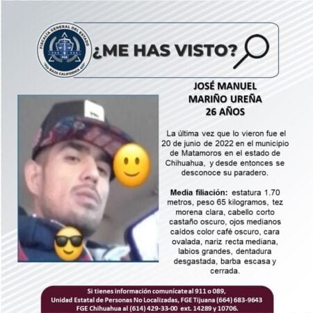 Se busca a José Manuel Mariño de Chihuahua en Tijuana